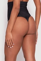 Womens Bebe Seamless Shapewear Thong Panty, Black, Size L