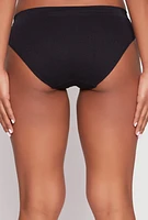 Womens Seamless Ribbed Bikini Panty, Black, Size L
