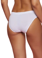 Womens Seamless Basic Bikini Underwear, White, Size XL