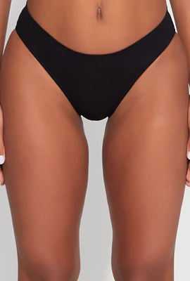 Womens Basic Seamless Bikini Panty, Black, Size S