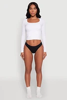 Womens Basic Seamless Bikini Panty, Black, Size S