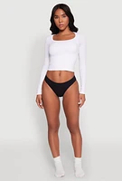 Womens Basic Seamless Bikini Panty, Black, Size S