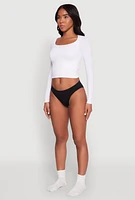 Womens Basic Seamless Bikini Panty, Black, Size S