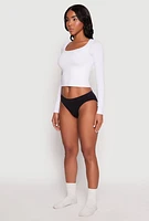 Womens Seamless Hip Rise Bikini Panty, Black,