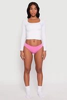 Womens Seamless Bikini Panty, Pink, Size XL