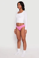 Womens Seamless Bikini Panty, Pink, Size XL