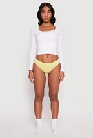 Womens Seamless Bikini Panty, Yellow,