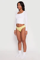 Womens Seamless Bikini Panty, Yellow,