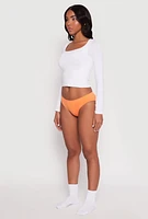 Womens Seamless Bikini Panty, Orange, Size XL