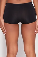 Womens Seamless Solid Boyshort Panty, Black, Size M