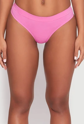 Womens Seamless Basic Solid Thong Panty,