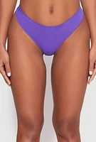 Womens Seamless Thong, Purple, Size L