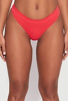 Womens Seamless Thong, Red, Size M