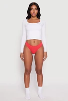 Womens Seamless Thong, Red, Size M