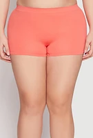 Womens Plus Ribbed Seamless Boyshort Panty,