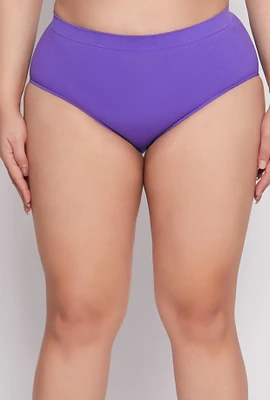 Womens Plus Size Seamless Hipster Panty, Purple, Size 2X