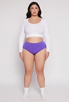 Womens Plus Size Seamless Hipster Panty, Purple, Size 2X