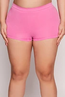 Womens Plus Size Seamless Boyshort Panty, Pink, Size 2X