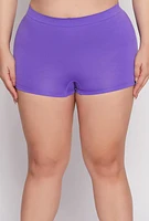 Womens Plus Size Seamless Boyshort Panty, Purple, Size 3X