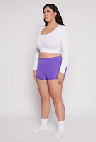 Womens Plus Seamless Boyshort Panty, Purple,