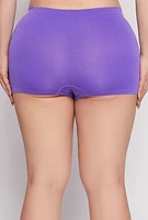 Womens Plus Seamless Boyshort Panty, Purple,