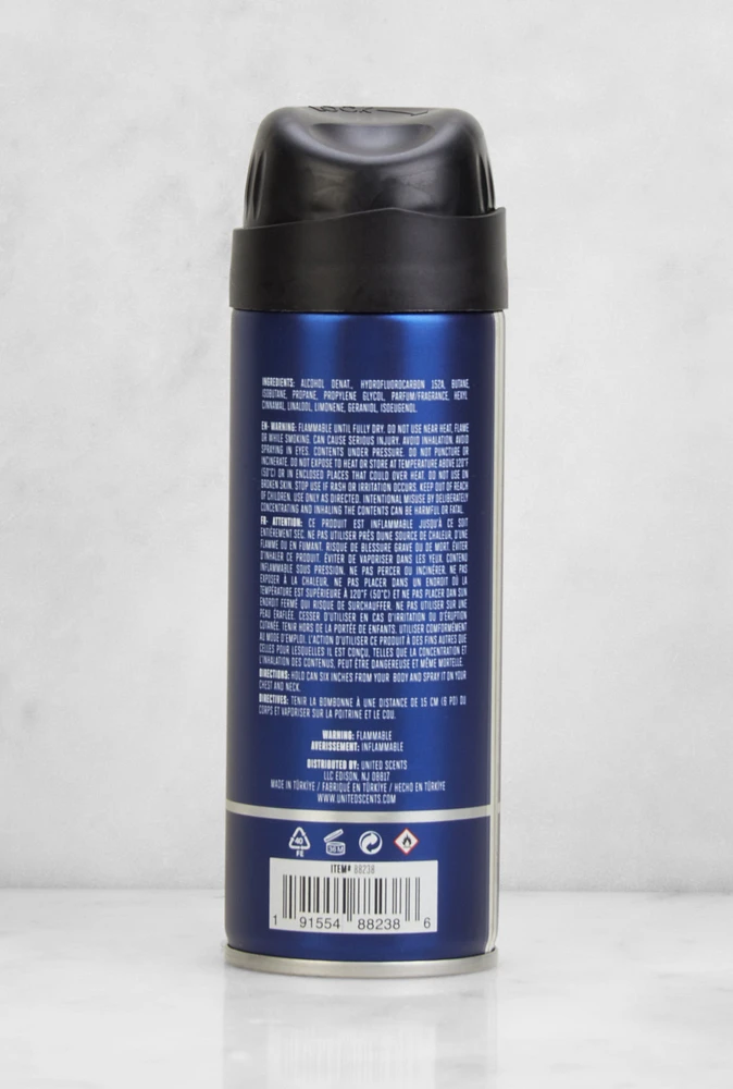 Womens Mens Blue Intense Body Spray, Blue