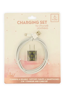 USB Lightning Charging Set For iPhone 6 Ft, White
