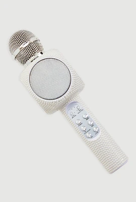 Faux Pearl Karaoke Microphone Speaker, White