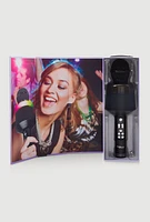 LED Light Karaoke Microphone Speaker, Black