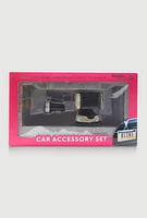 Bling Car Accessory 3 Piece Set, Silver