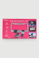 Bling Car Accessory 3 Piece Set, Silver