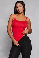 Womens Solid Scoop Neck Cami, Red, Size S
