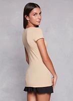 Womens V Neck Short Sleeve T Shirt,