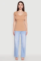 Womens V Neck Short Sleeve T Shirt,