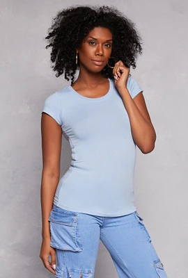 Womens Basic Scoop Neck Tee,