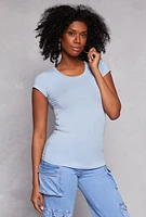 Womens Basic Scoop Neck Tee,