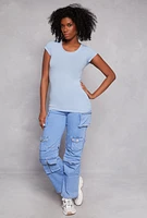 Womens Basic Scoop Neck Tee,