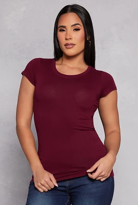 Womens Basic Scoop Neck Tee,