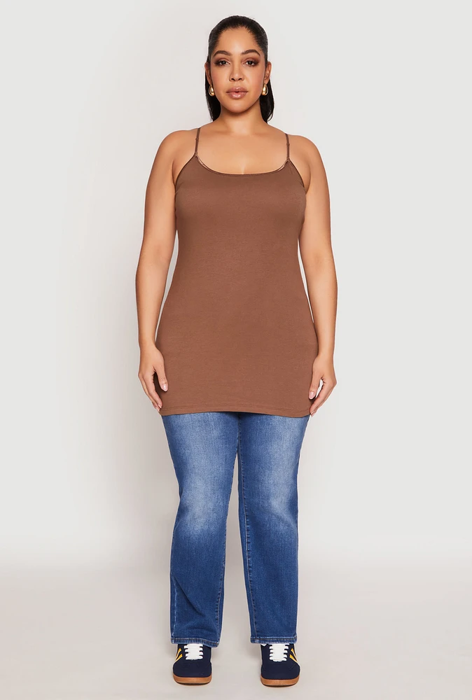 Womens Plus Solid Scoop Neck Cami, 1X