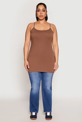 Womens Plus Solid Scoop Neck Cami, 1X
