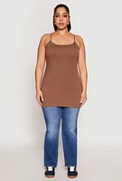 Womens Plus Solid Scoop Neck Cami, 1X