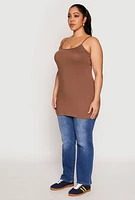 Womens Plus Solid Scoop Neck Cami, 1X