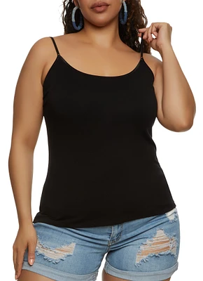 Womens Plus Basic Scoop Neck Cami,