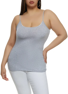 Womens Plus Basic Scoop Neck Cami,