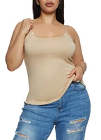 Womens Plus Basic Scoop Neck Cami,