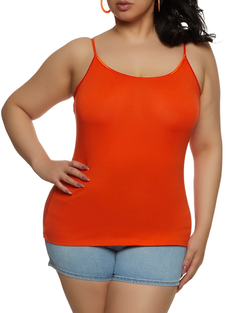 Womens Plus Basic Scoop Neck Cami,