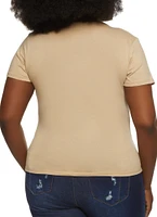 Womens Plus Basic Crew Neck T Shirt,