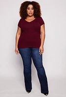 Womens Plus V Neck Tee,