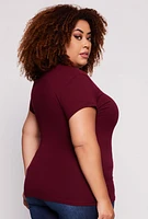 Womens Plus V Neck Tee,