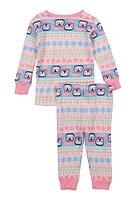 Baby Girls 12-24M Graphic Print Thermal Top and Pants Set, Multi,